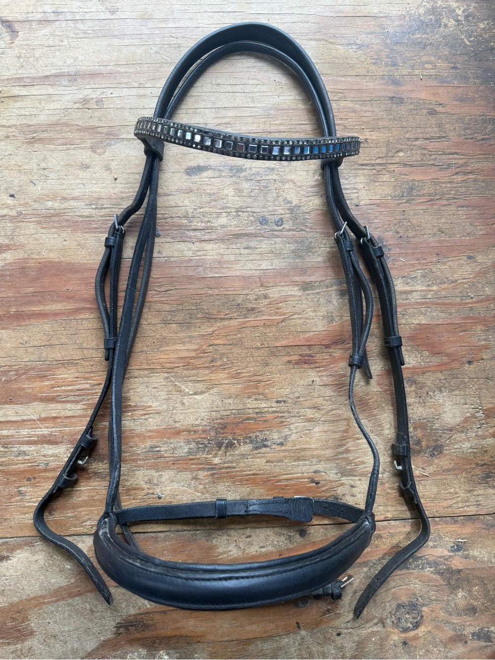 Oversized black bling bridle